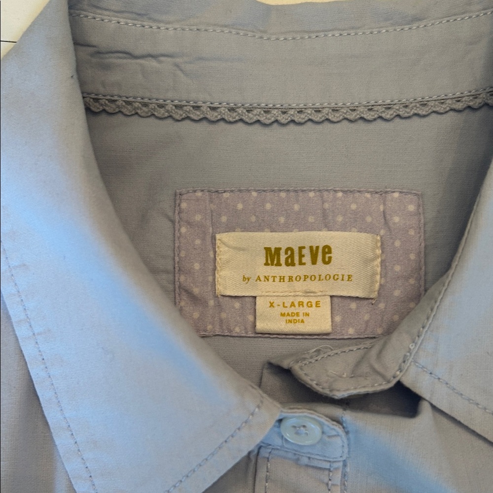 Anthropologie Maeve Light Blue Button-Down Shirt